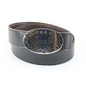 Hermès Black Reversible H Logo Belt Kit Silver 57h816s